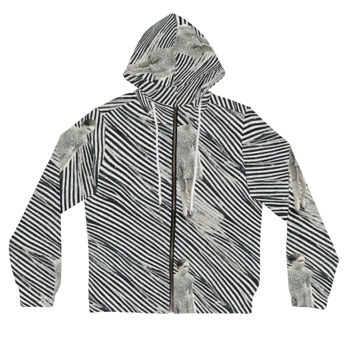 Zebra Chambre on a Women's Full-Zip Hoodie