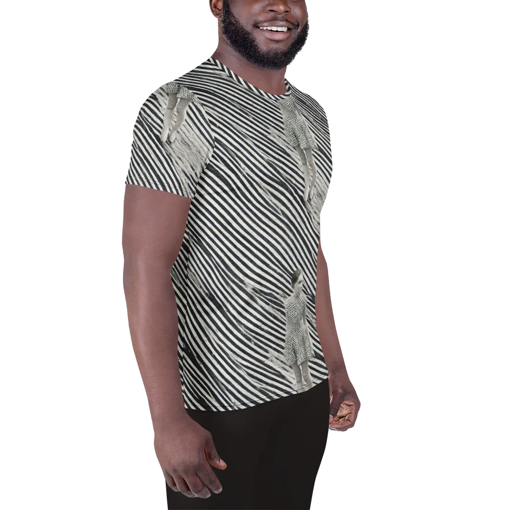 Zebra Chambre on Men's Athletic T-Shirt — Right