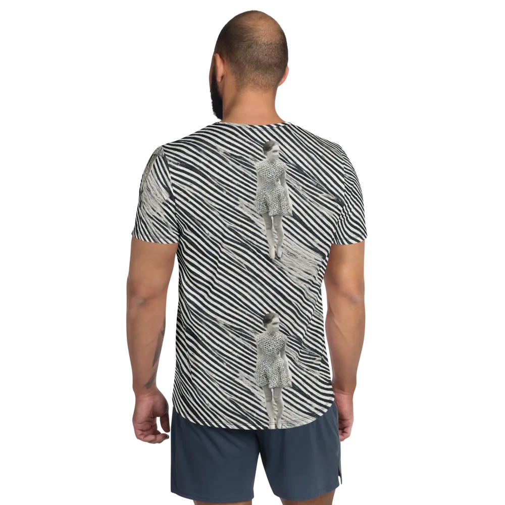 Zebra Chambre on Men's Athletic T-Shirt — Back