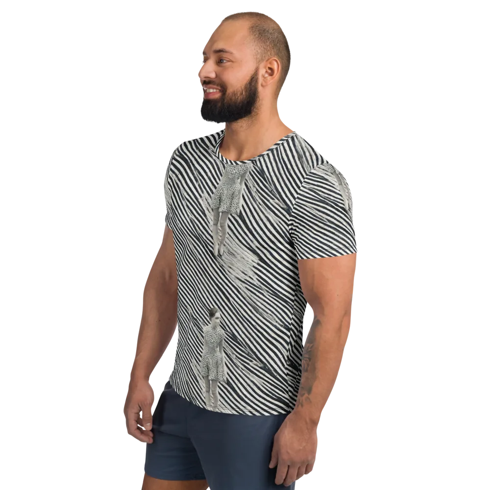 Zebra Chambre on Men's Athletic T-Shirt — Left