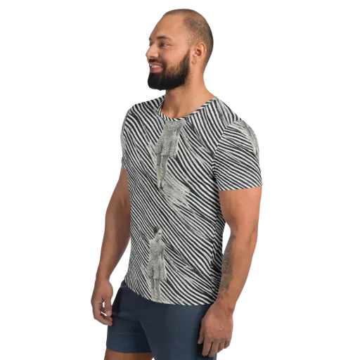 Zebra Chambre on a Men's Athletic T-Shirt