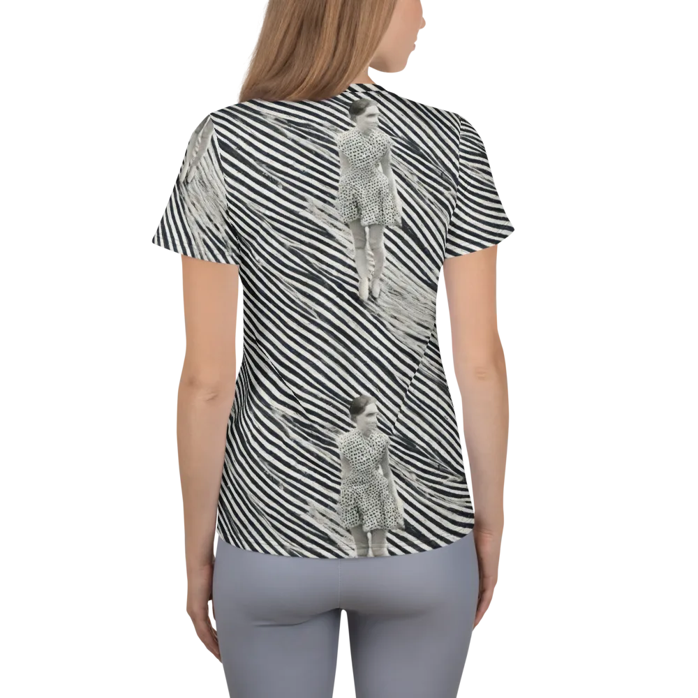 Zebra Chambre on Women's Athletic T-Shirt — Back
