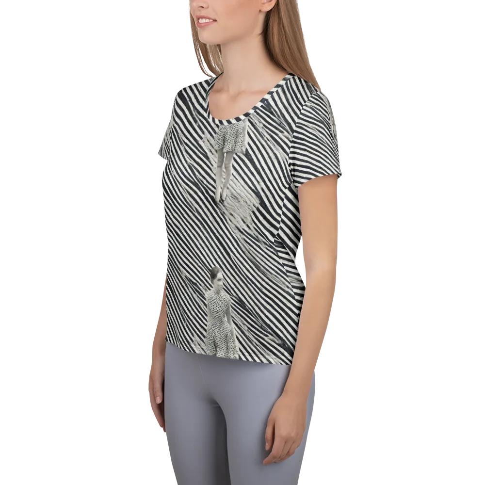 Zebra Chambre on Women's Athletic T-Shirt — Left