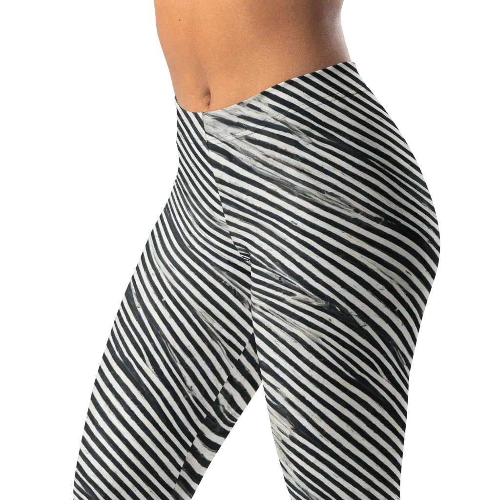 Zebra Chambre on Leggings — Left Front