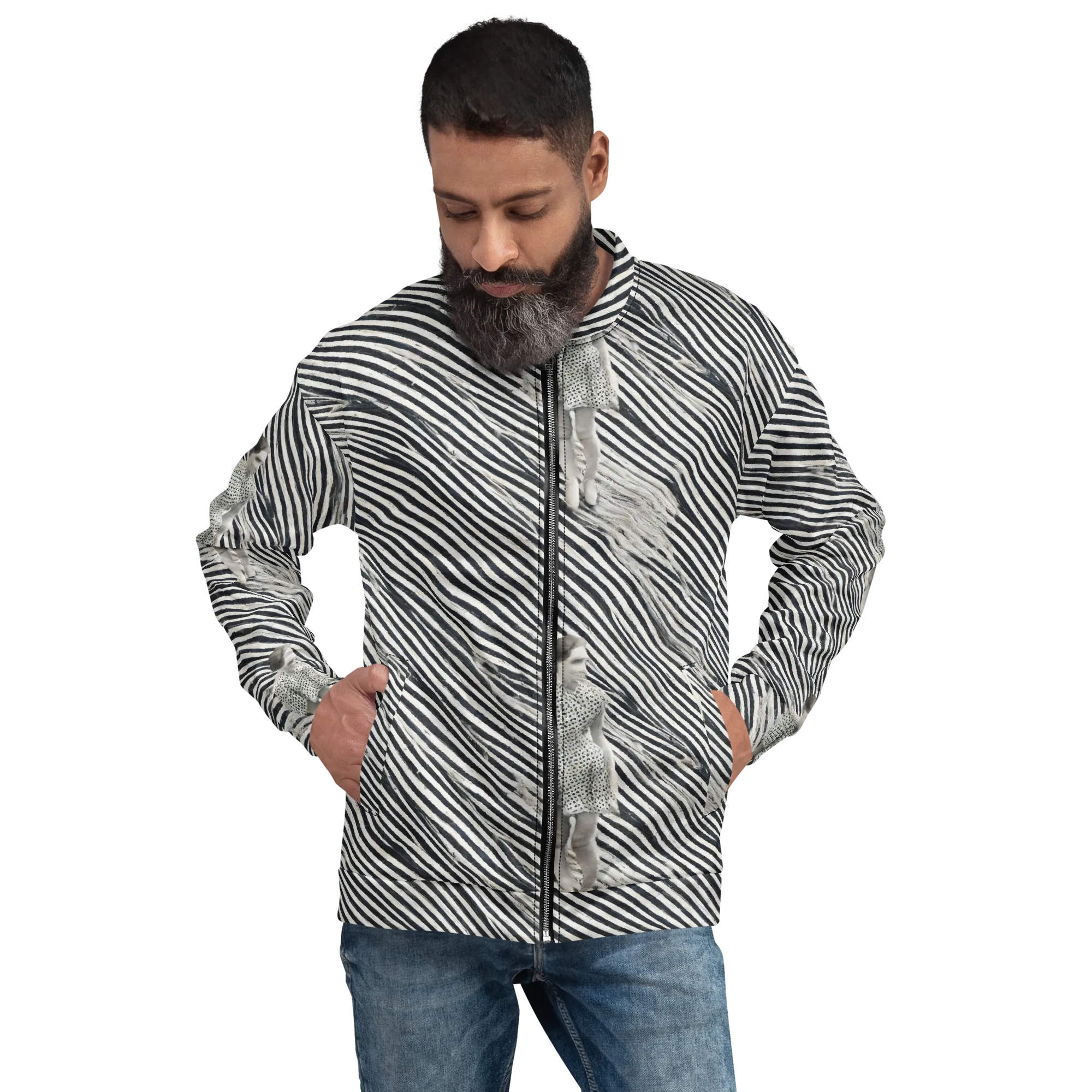 Zebra Chambre on Bomber Jacket — Front