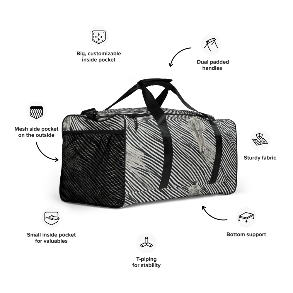 Zebra Chambre on Duffle Bag — Right Front