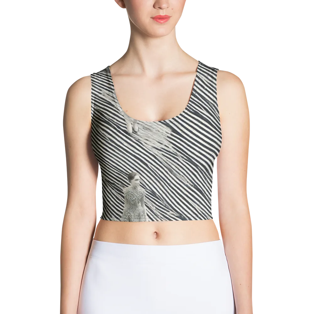 Zebra Chambre on Crop Top — Front