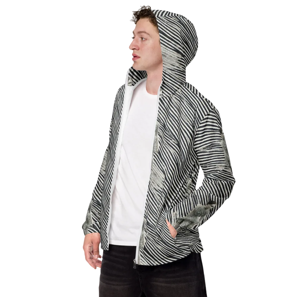 Zebra Chambre on Men's Windbreaker — Left Front