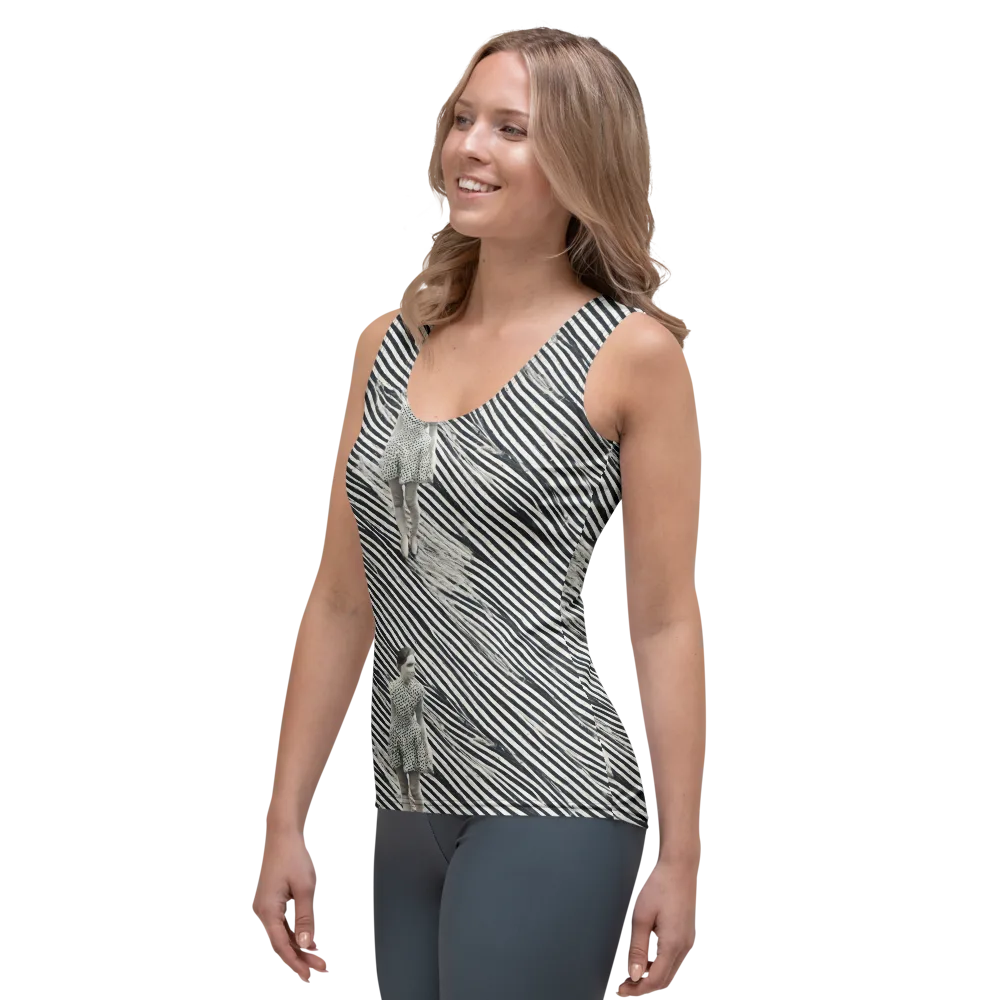 Zebra Chambre on Women's Tank Top — Left Front