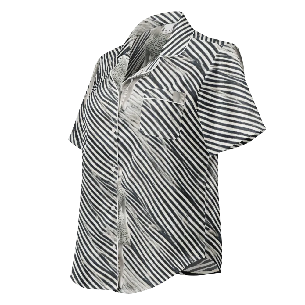 Zebra Chambre on Women's Short Sleeve Pajama Top — Left Front