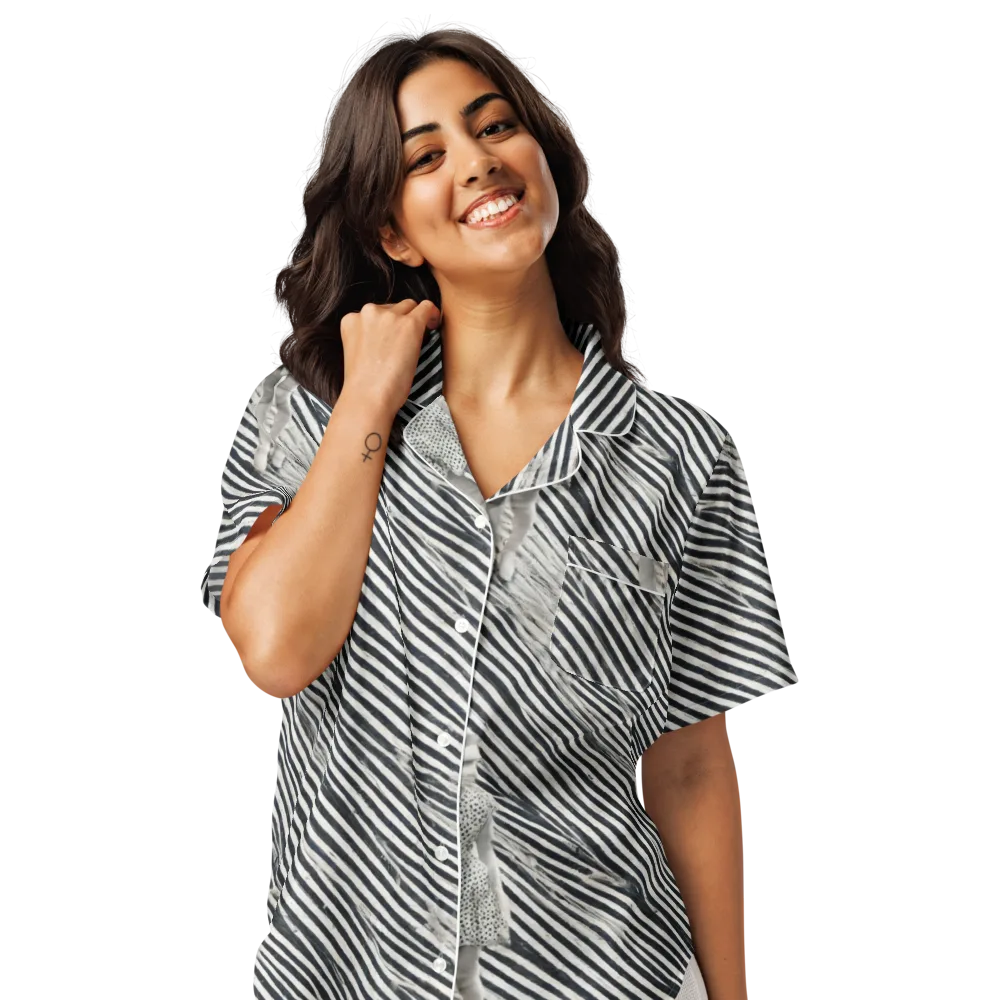 Zebra Chambre on Women's Short Sleeve Pajama Top — Front