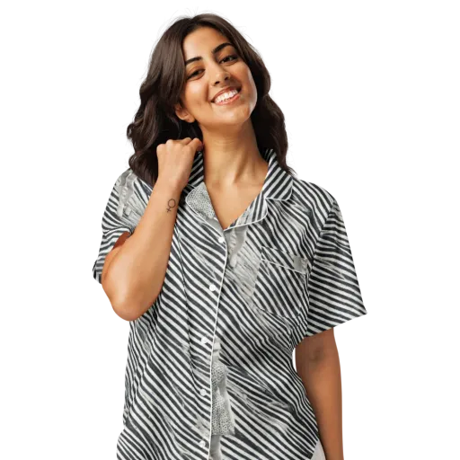 Zebra Chambre on a Women's Short Sleeve Pajama Top