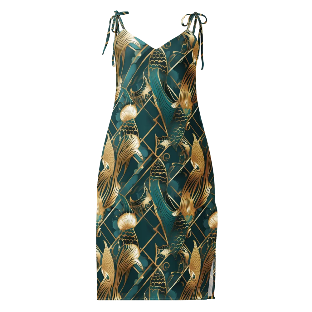 Teal Dynasty on Slip Dress — Front