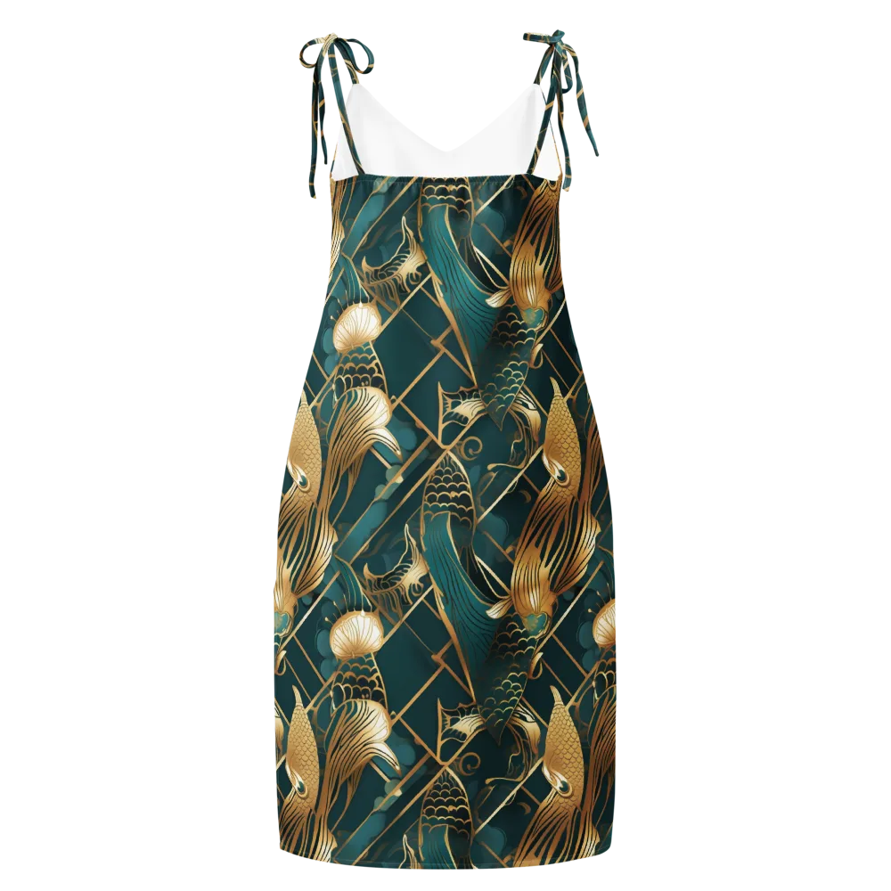 Teal Dynasty on Slip Dress — Back