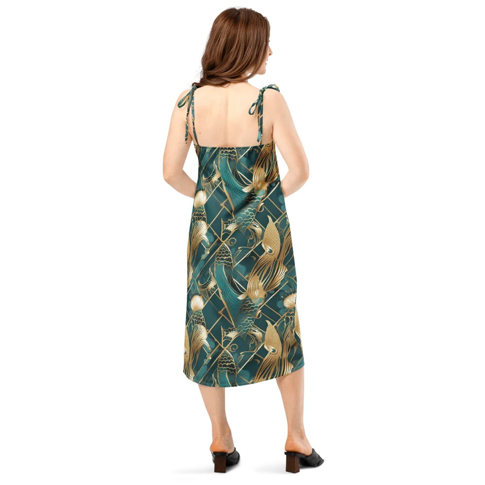 Teal Dynasty on Slip Dress — Back