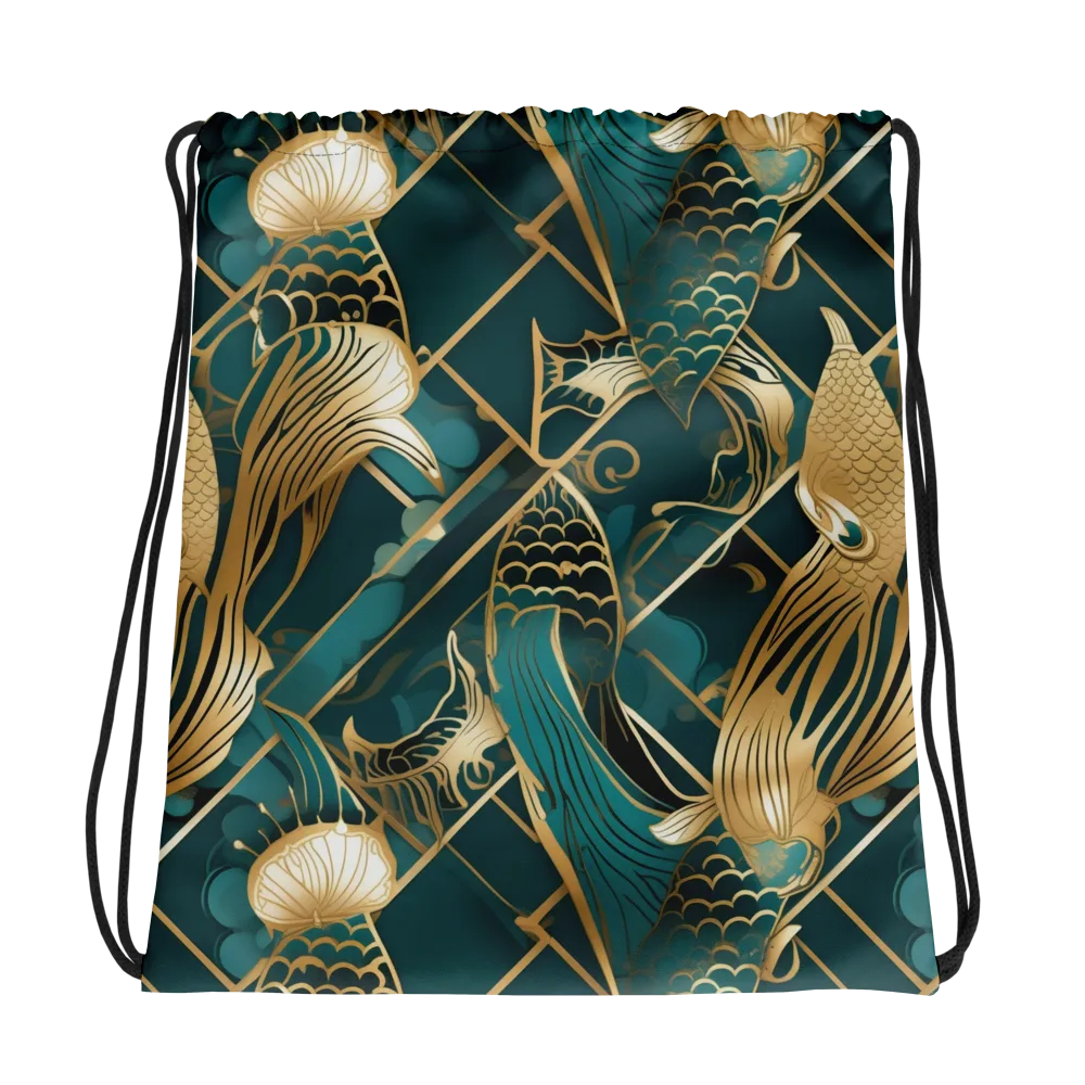 Teal Dynasty on Drawstring Bag — Photo