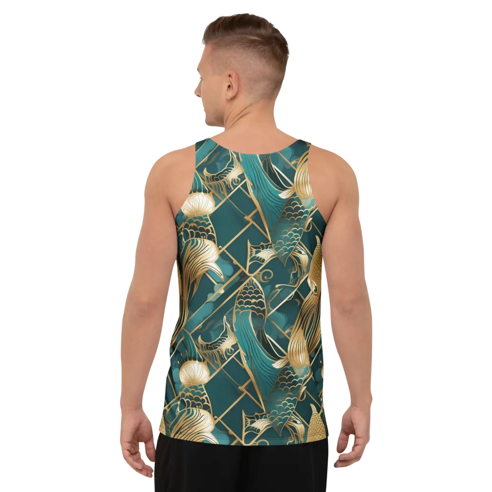 Teal Dynasty on Men's Tank Top — Back