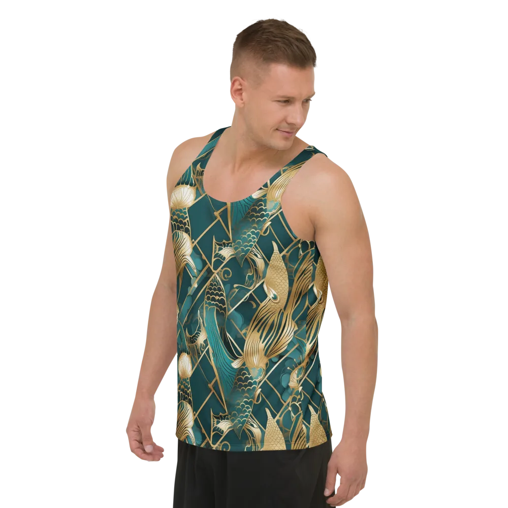 Teal Dynasty on Men's Tank Top — Left Front