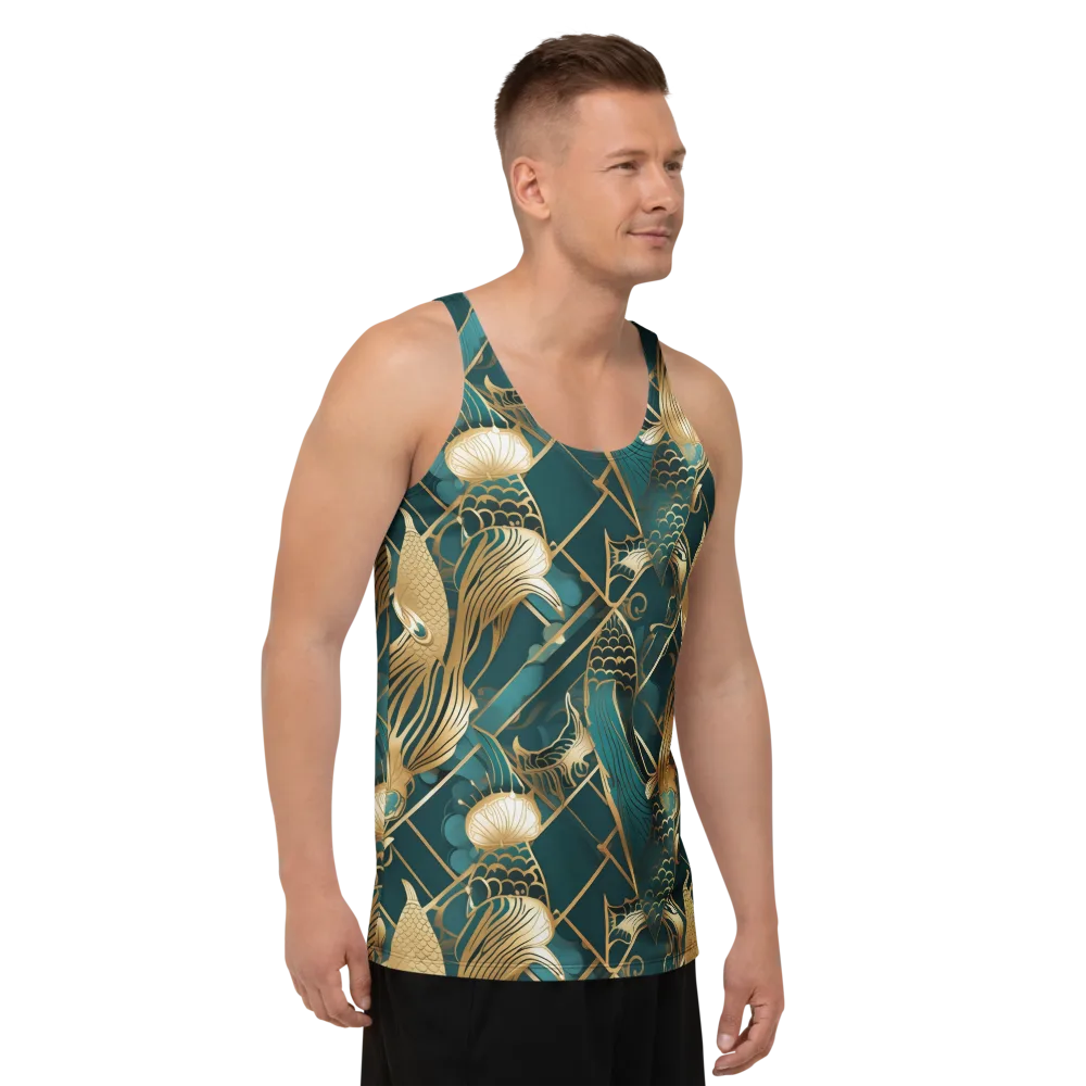 Teal Dynasty on Men's Tank Top — Right Front