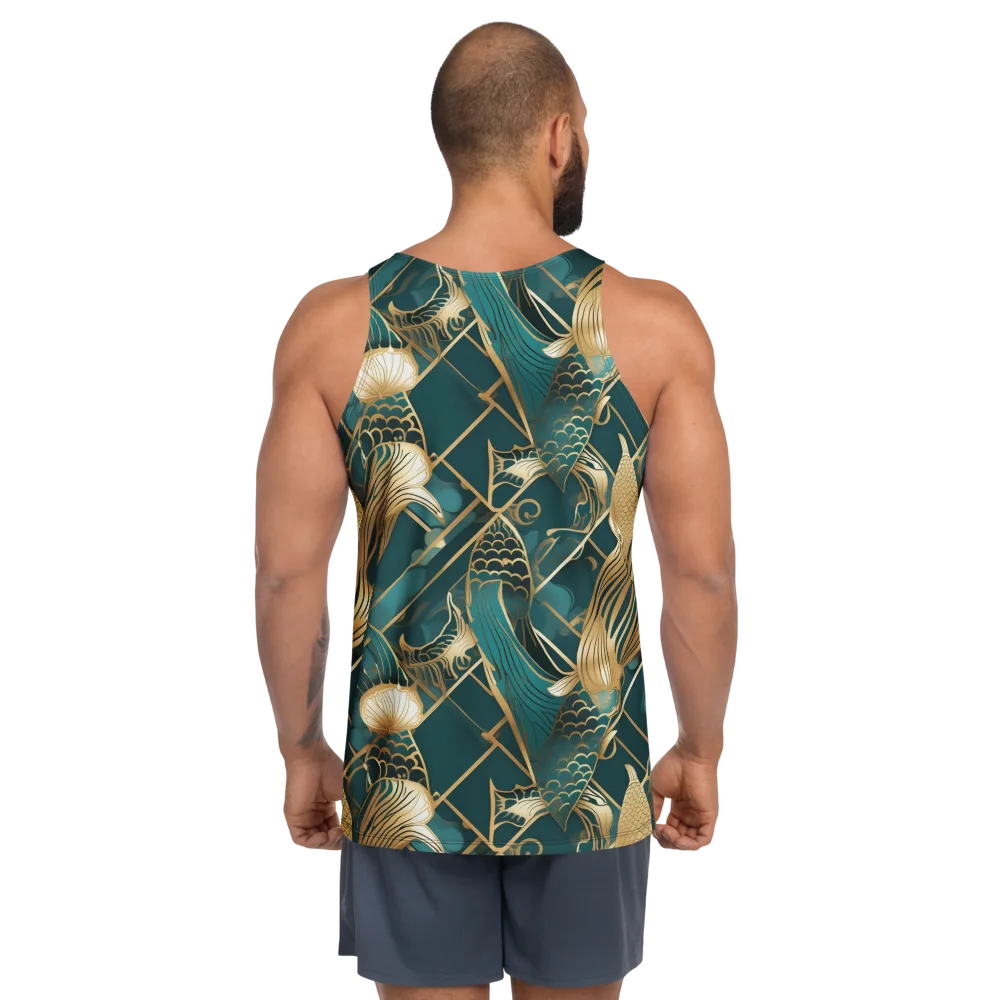 Teal Dynasty on Men's Tank Top — Back