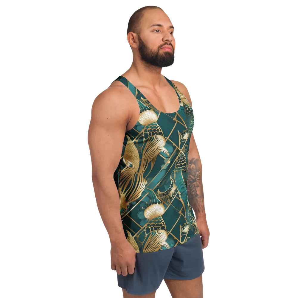 Teal Dynasty on Men's Tank Top — Right Front