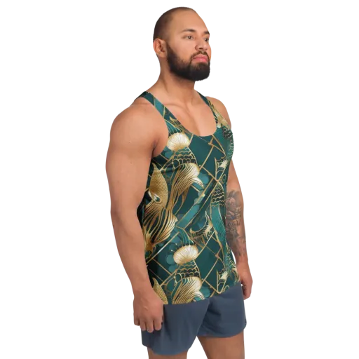 Teal Dynasty on a Men's Tank Top