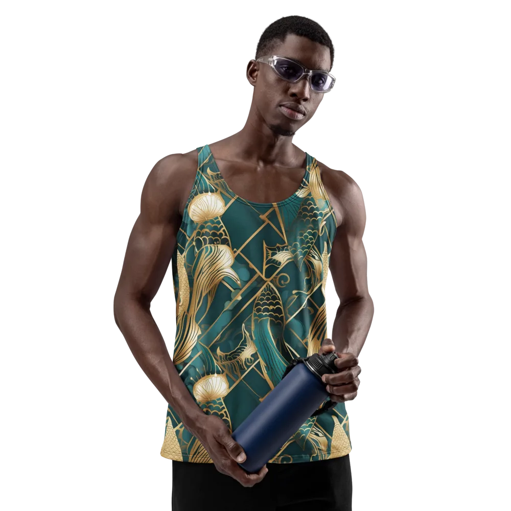 Teal Dynasty on Men's Tank Top — Front