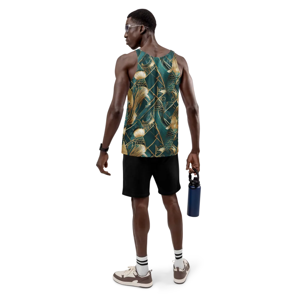 Teal Dynasty on Men's Tank Top — Back