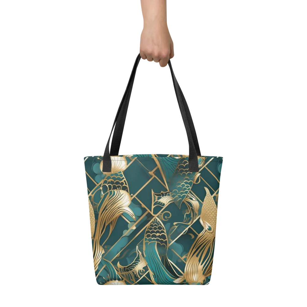 Teal Dynasty on Tote Bag — Front