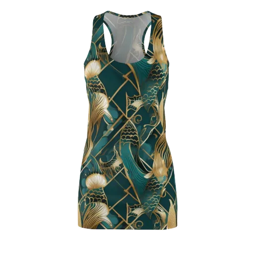 Teal Dynasty on a Racerback Dress