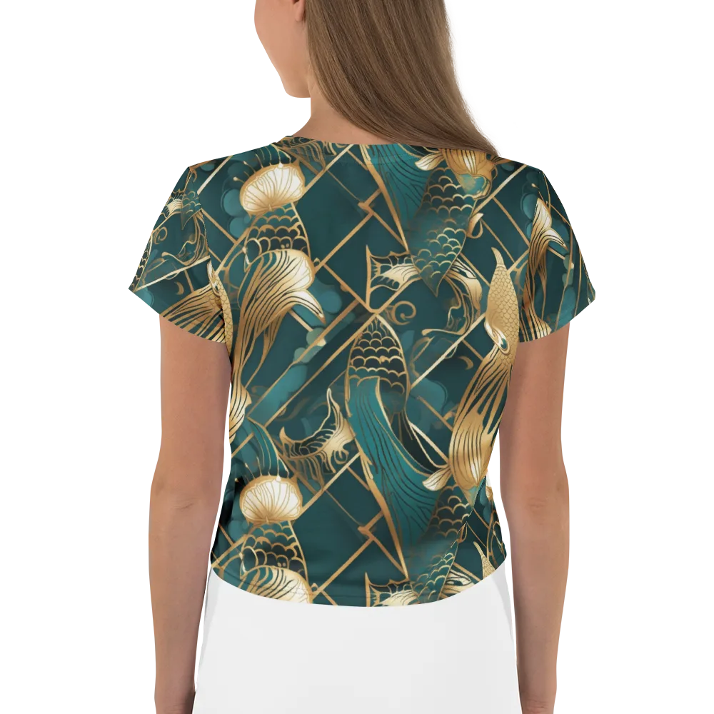Teal Dynasty on Crop Tee — Back