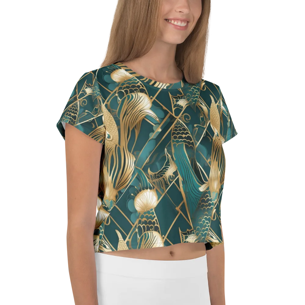 Teal Dynasty on Crop Tee — Right