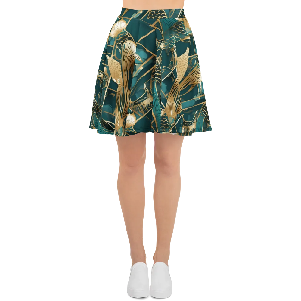 Teal Dynasty on Skater Skirt — Front