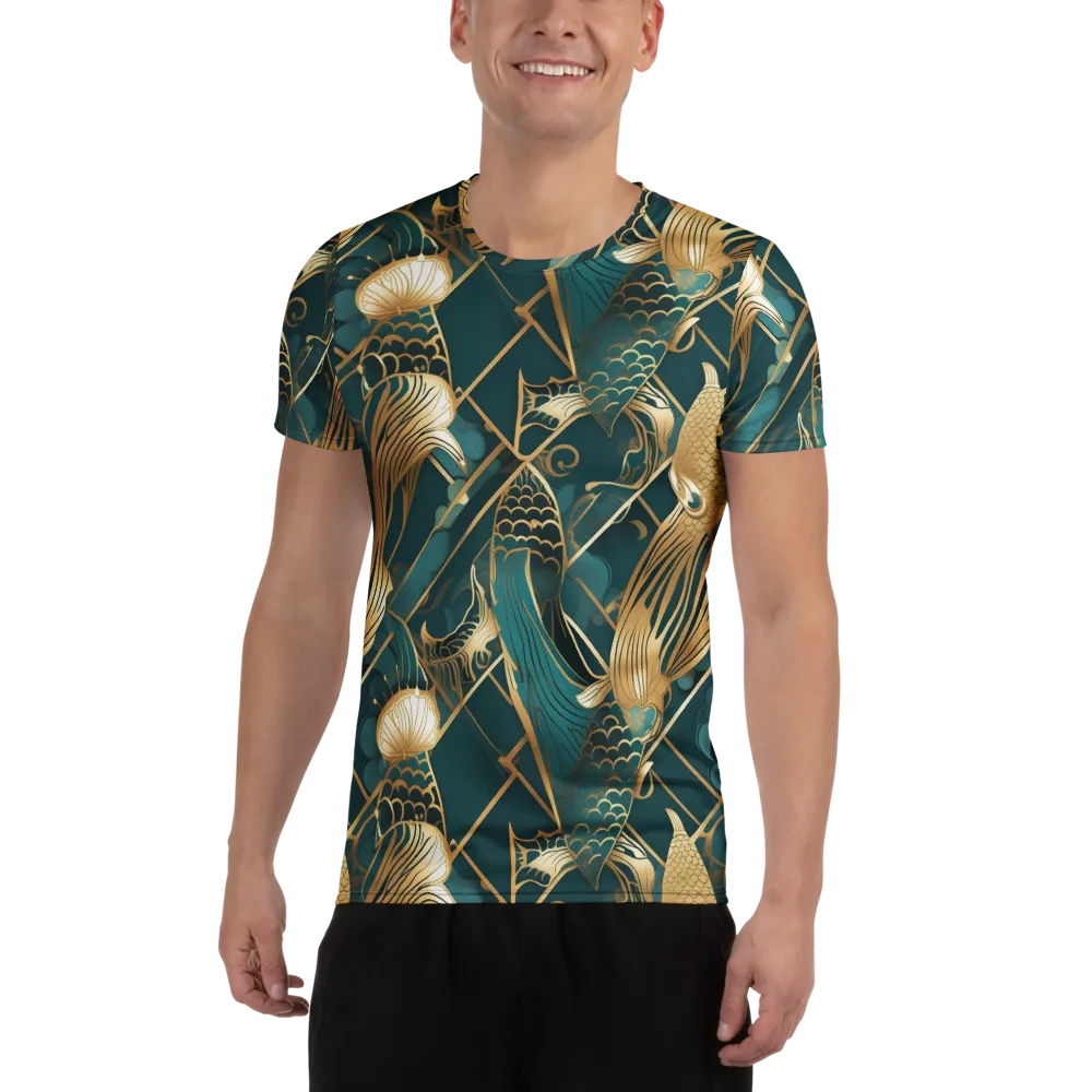 Teal Dynasty on Men's Athletic T-Shirt — Front