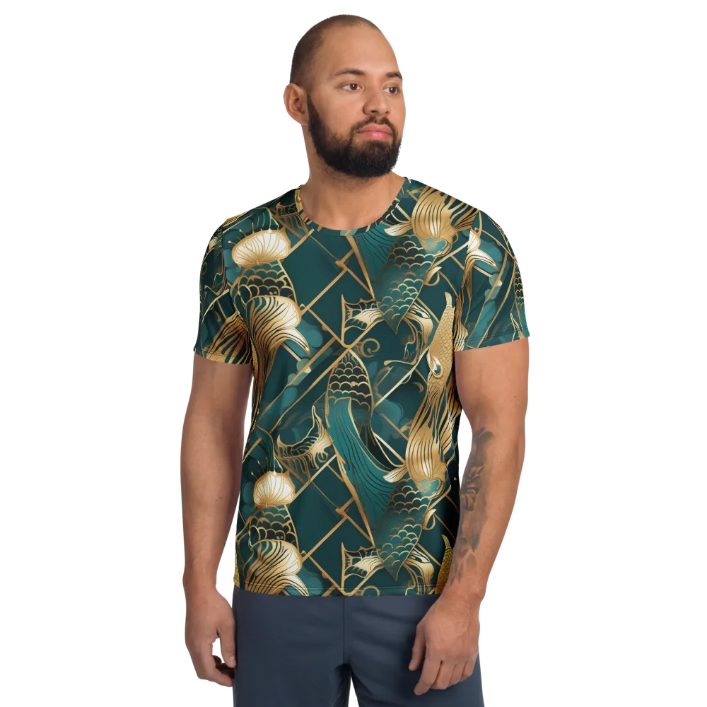 Teal Dynasty on Men's Athletic T-Shirt — Front