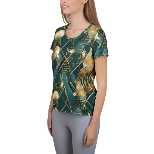 Teal Dynasty on a Women's Athletic T-Shirt
