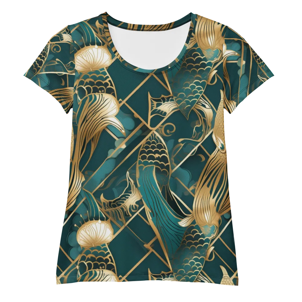 Teal Dynasty on Women's Athletic T-Shirt — Front