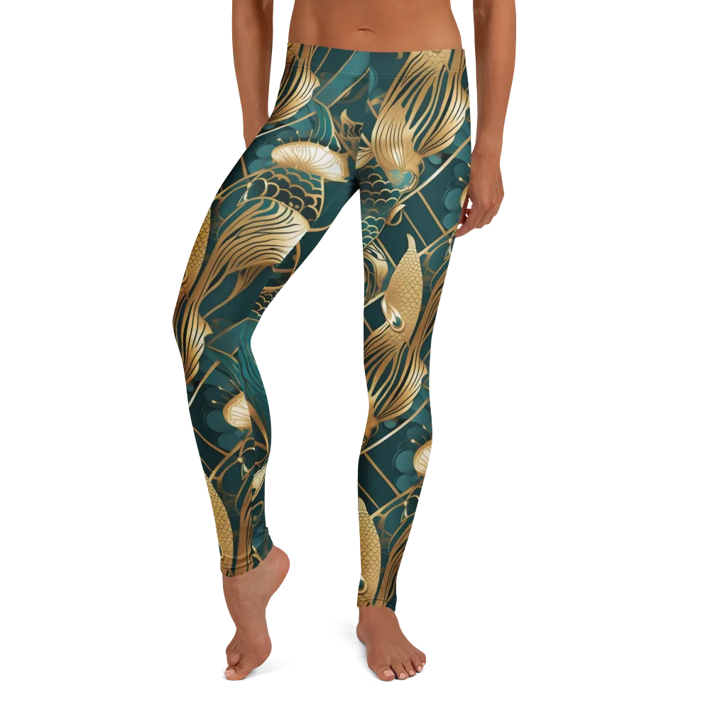 Teal Dynasty on Leggings — Front