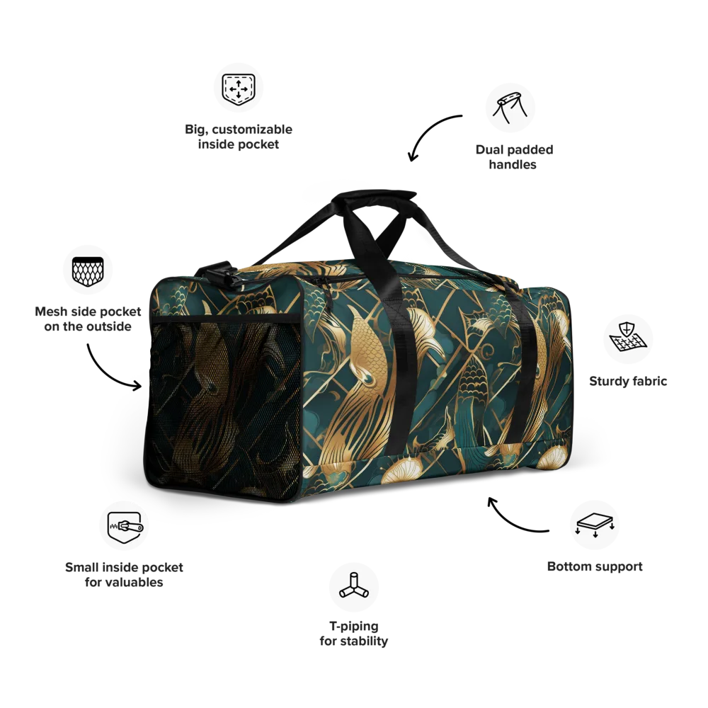 Teal Dynasty on Duffle Bag — Right Front