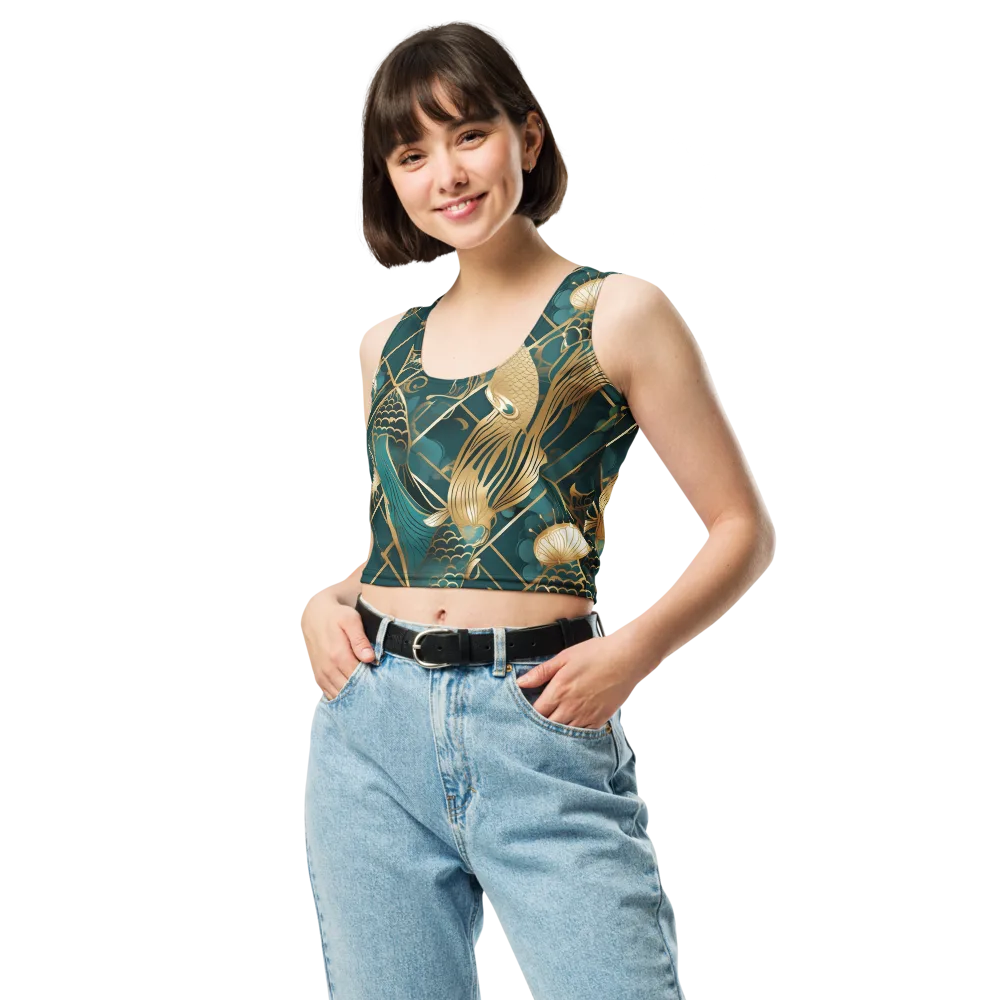Teal Dynasty on Crop Top — Front