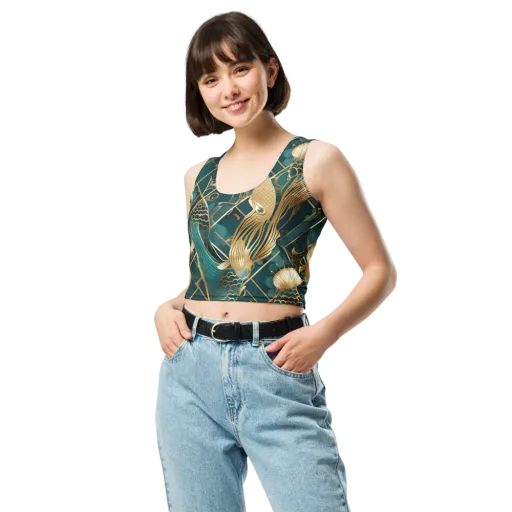 Teal Dynasty on a Crop Top