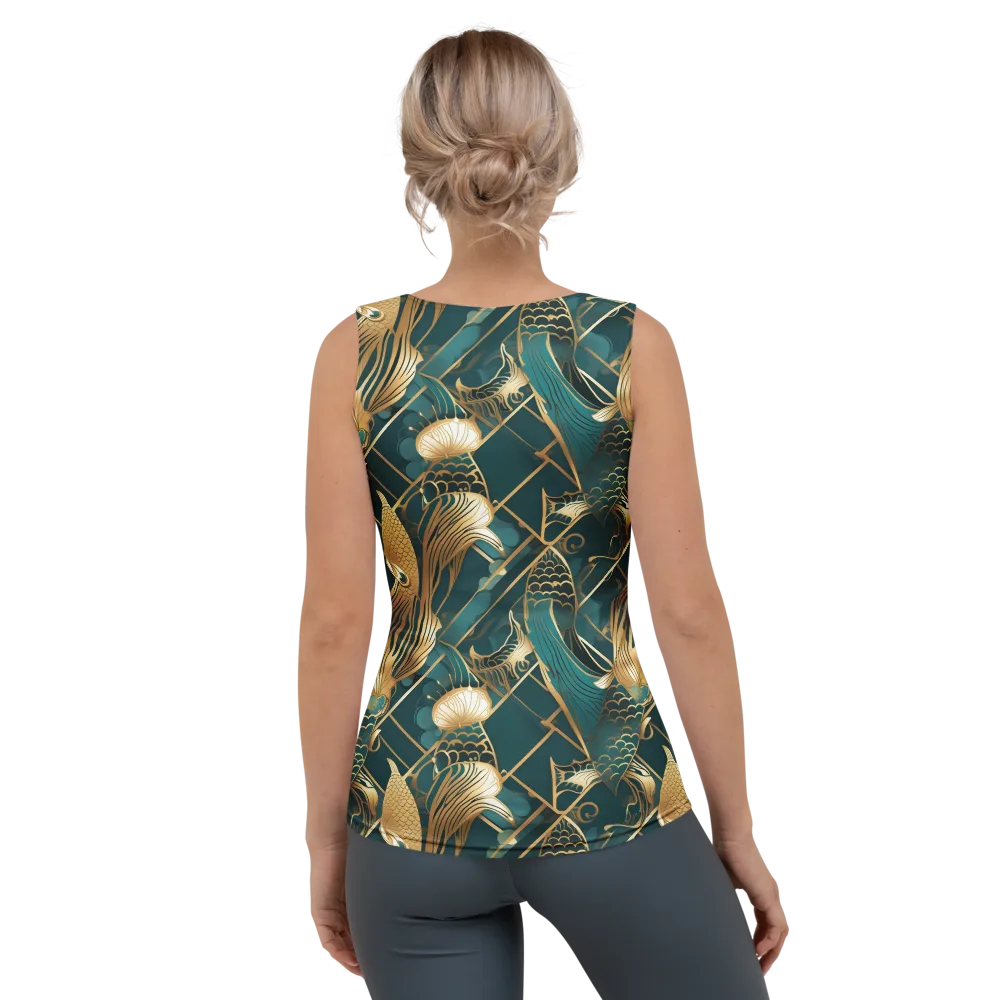 Teal Dynasty on Women's Tank Top — Back