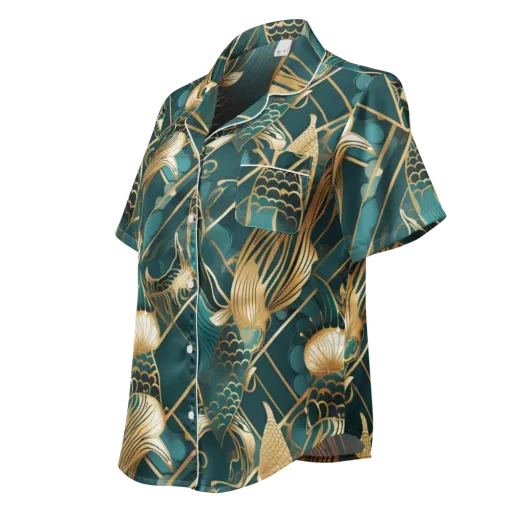 Teal Dynasty on a Women's Short Sleeve Pajama Top