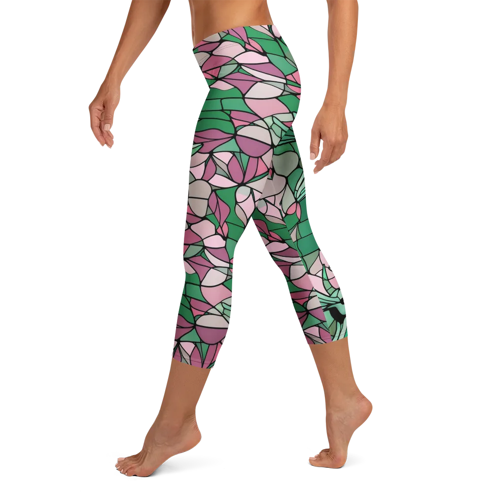 Jade Hummingbird on Capri Leggings — Left