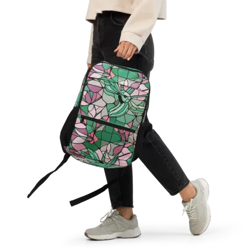 Jade Hummingbird on a Utility Backpack