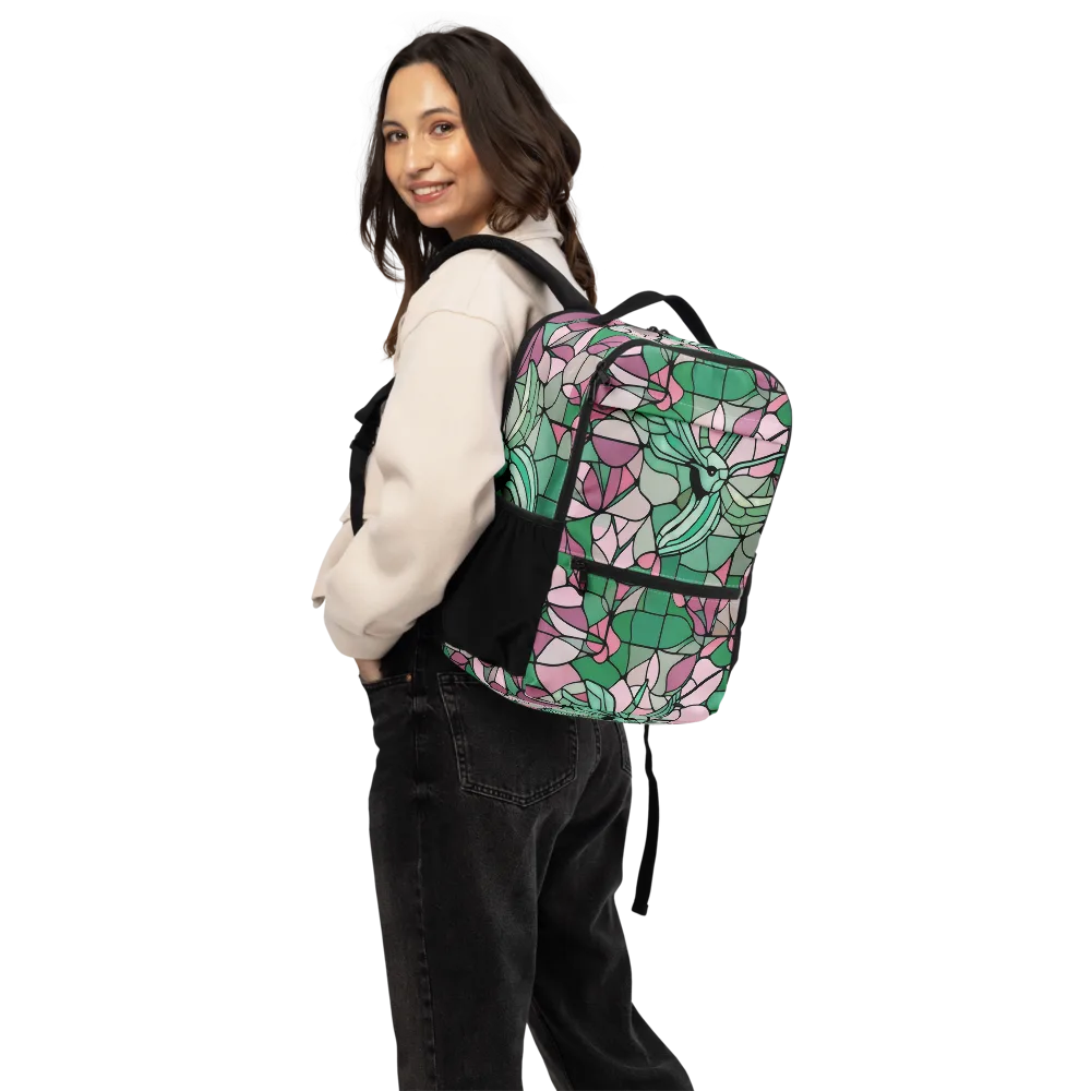 Jade Hummingbird on Utility Backpack — Back