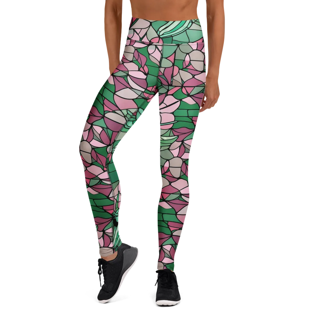 Jade Hummingbird on Yoga Leggings — Front