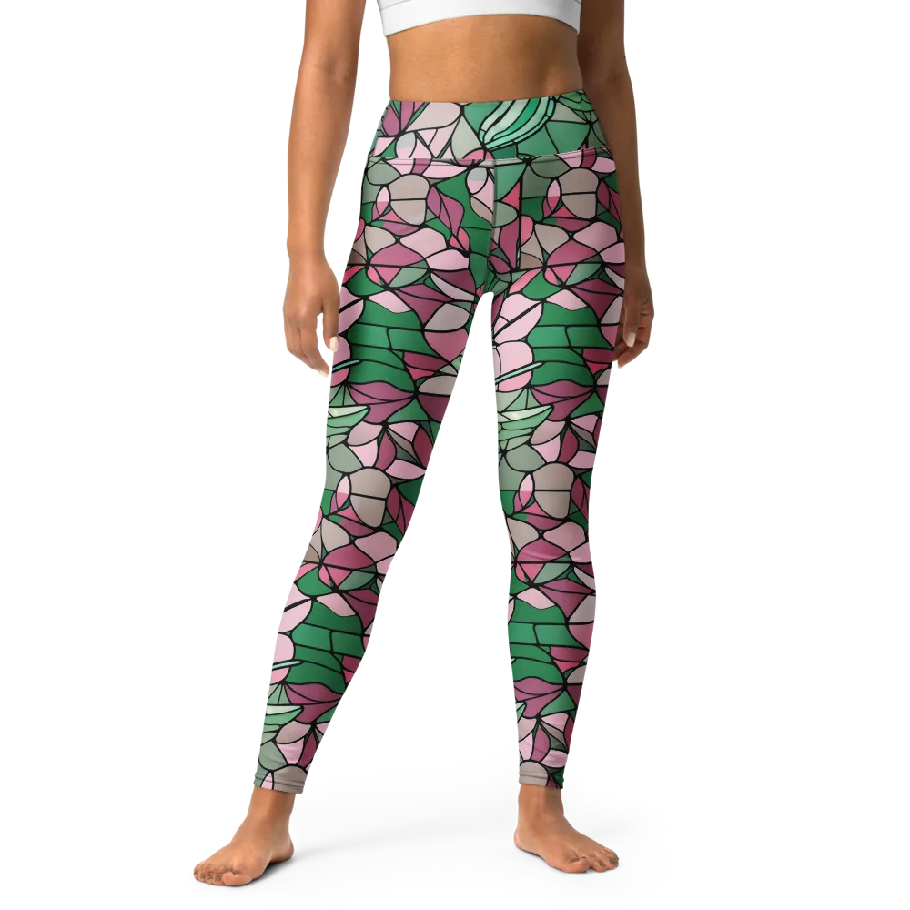 Jade Hummingbird on Yoga Leggings — Front