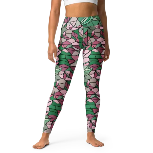 Jade Hummingbird on a Yoga Leggings