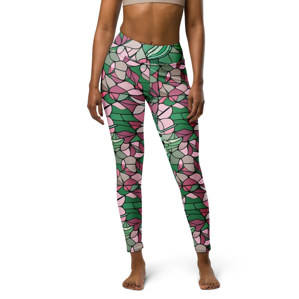 Jade Hummingbird on Yoga Leggings — Front